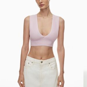 Babaton aritzia sculpt knit tank top halo pink XS new